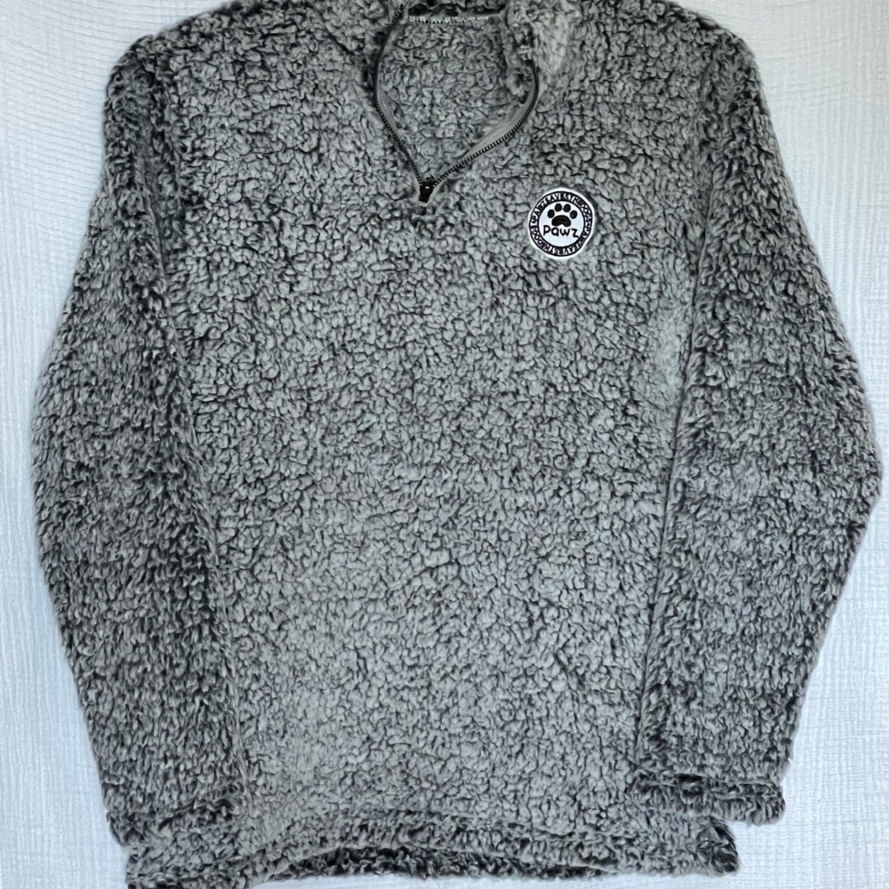 BUNDLE 3/$10!! PAWZ Gray Zip Up Sweater with Ribbed Detailing